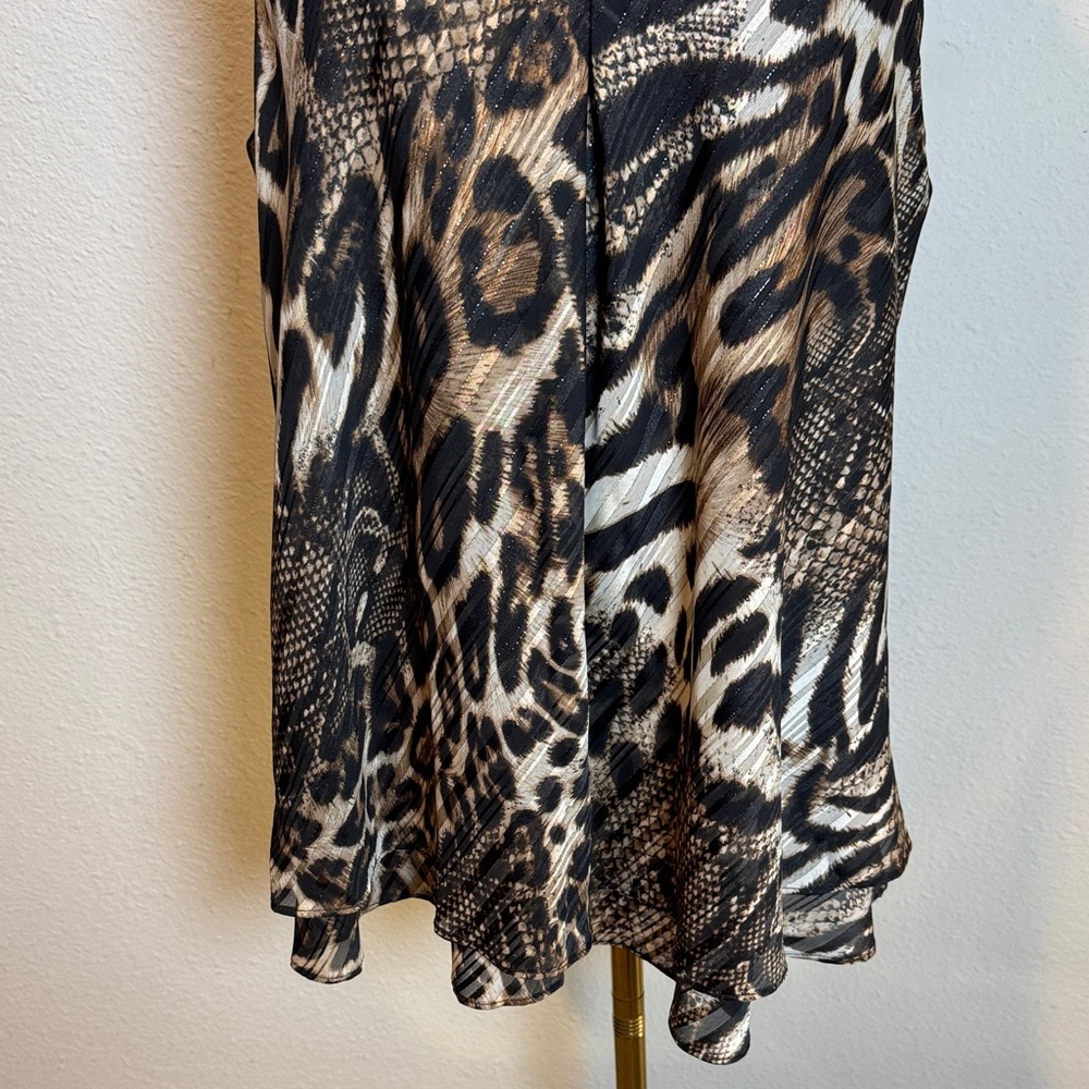 NWT Frank Lyman Tiered Leopard Print Sleeveless Blouse size 18 - Picture 3 of 13